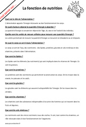 Qu'est - ce que la nutrition et quel est le rôle de l'alimentation ? : 8ème Harmos - PDF à imprimer