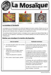 Mosaïques - Arts visuels : 4ème, 5ème, 6ème, 7ème Harmos - PDF à imprimer