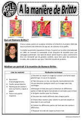 Britto - Portraits - Arts visuels : 4ème, 5ème, 6ème, 7ème Harmos - PDF à imprimer