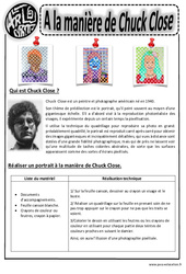 Chuck Close - Portraits - Arts visuels : 4ème, 5ème, 6ème, 7ème Harmos - PDF à imprimer