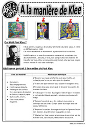 Paul Klee - Portraits - Arts visuels : 4ème, 5ème, 6ème, 7ème Harmos - PDF à imprimer