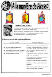 Picasso - Portraits - Arts visuels : 4ème, 5ème, 6ème, 7ème Harmos - PDF à imprimer