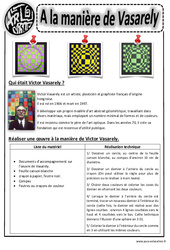 A la manière de Vasarély - Arts visuels : 4ème, 5ème, 6ème, 7ème Harmos - PDF à imprimer