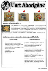 Art Aborigène - Arts visuels : 4ème, 5ème, 6ème, 7ème Harmos - PDF à imprimer