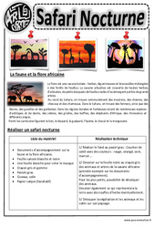 Safari Nocturne - Arts visuels : 4ème, 5ème, 6ème, 7ème Harmos - PDF à imprimer