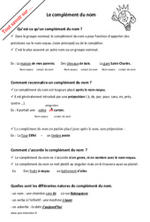 Qu'est - ce qu'un complément du nom ? : 5ème, 6ème, 7ème Harmos - PDF à imprimer