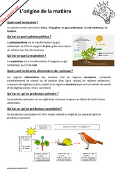 Qu'est - ce que l'origine de la matière ? : 8ème Harmos - PDF à imprimer