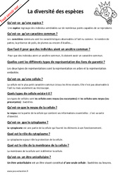 Qu'est - ce que la diversité des espèces ? : 8ème Harmos - PDF à imprimer