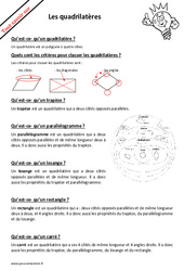 Qu'est - ce qu'un quadrilatère ? : 5ème, 6ème, 7ème Harmos - PDF à imprimer