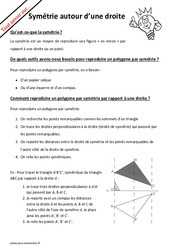 Qu'est - ce que la symétrie autour d’une droite ? : 8ème Harmos - PDF à imprimer