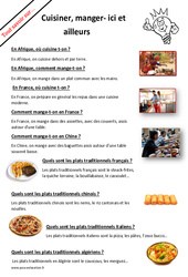 Que cuisinons et que mangeons nous ici et ailleurs ? : 4ème Harmos - PDF à imprimer