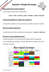 Qu'est - ce qu'un emploi du temps ? : 4ème Harmos - PDF à imprimer