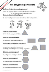 Qu'est - ce qu'un polygone particulier ? : 6ème, 7ème Harmos - PDF à imprimer