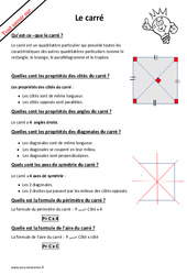 Qu'est - ce qu'un carré ? : 4ème Harmos - PDF à imprimer