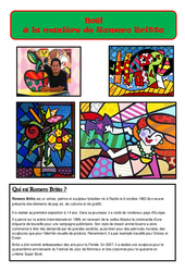 Noël à la manière de Britto - Arts visuel : 3eme, 4ème, 5ème, 6ème, 7ème Harmos - PDF à imprimer