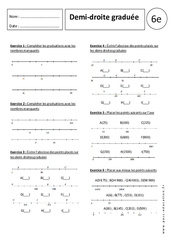 Demi - droite graduée - Exercices corrigés - Nombres entiers : 8ème Harmos - PDF à imprimer