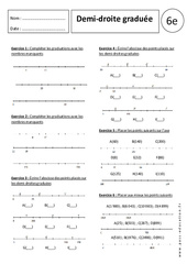 Demi - droite graduée - Exercices corrigés - Nombres entiers : 8ème Harmos - PDF à imprimer