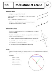 Médiatrice - Cercle - Cours - Géométrie : 8ème Harmos - PDF à imprimer