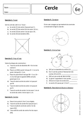 Cercle - Exercices corrigés - Géométrie : 8ème Harmos - PDF à imprimer