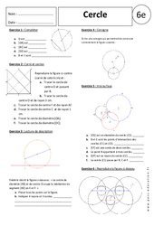 Cercle - Exercices corrigés - Géométrie : 8ème Harmos - PDF à imprimer