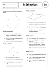 Médiatrices - Exercices corrigés - Géométrie : 8ème Harmos - PDF à imprimer