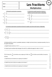 Multiplication - Fraction - Exercices corrigés : 9eme Harmos - PDF à imprimer