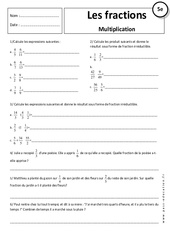 Multiplication - Fraction - Exercices corrigés : 9eme Harmos - PDF à imprimer