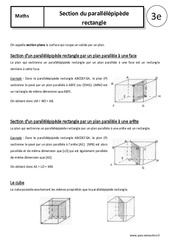 Section du parallélépipède rectangle - Cours - Géométrie : 11ème Harmos - PDF à imprimer