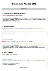 Programmation annuelle en anglais dont 2 séquences à télécharger - My English Pass : 7ème Harmos - PDF à imprimer