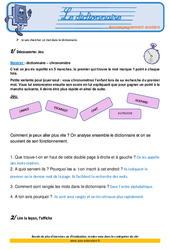 Le dictionnaire - Soutien scolaire - Aide aux devoirs : 6ème Harmos - PDF à imprimer