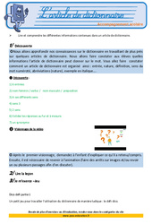 L’article de dictionnaire - Soutien scolaire - Aide aux devoirs : 6ème Harmos - PDF à imprimer