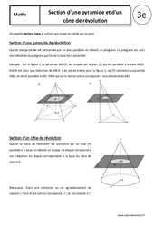 Section d'une pyramide et d'un cône de révolution - Cours - Géométrie dans l'espace : 11ème Harmos - PDF à imprimer