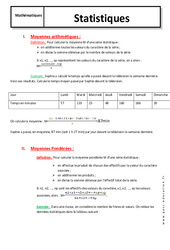 Statistiques - Cours : 10ème Harmos - PDF à imprimer