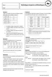 Statistiques - Moyenne arithmétique - Exercices corrigés : 10ème Harmos - PDF à imprimer