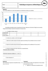 Statistiques - Moyennes arithmétiques - Exercices corrigés : 10ème Harmos - PDF à imprimer