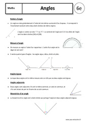 Angles - Cours : 8ème Harmos - PDF à imprimer