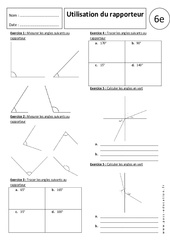 Utilisation du rapporteur - Exercices corrigés - Angles : 8ème Harmos - PDF à imprimer