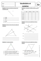 Vocabulaire - Notation - Angles - Exercices corrigés : 8ème Harmos - PDF à imprimer