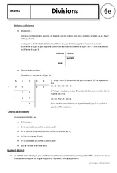 Division euclidienne - Cours - Divisions : 8ème Harmos - PDF à imprimer