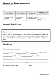 Verbes  du 1er groupe au passé composé - Homophones a/à, on/ont - Dictée préparée - A trous : 5ème Harmos - PDF à imprimer