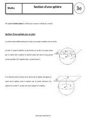 Section d'une sphère - Cours - Géométrie dans l'espace : 11ème Harmos - PDF à imprimer