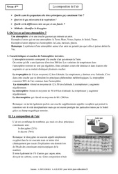 Composition de l’air - Cours - Physique - Chimie : 10ème Harmos - PDF à imprimer