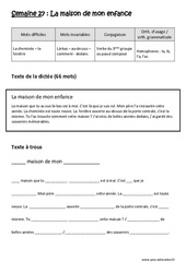 Exercice Verbe du  groupe au passé composé - Homophones - Fiches la, là, l’a, l’as - Dictée préparée 27 - A trous : 6ème Harmos - Cycle 3 - PDF à imprimer