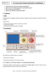 Mesure des tensions alternatives périodiques - Cours - Physique - Chimie : 11ème Harmos - PDF à imprimer