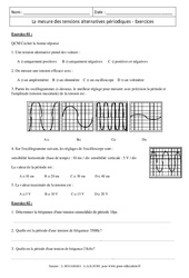 Mesure des tensions alternatives périodiques - Exercices corrigés - Physique - Chimie : 11ème Harmos - PDF à imprimer