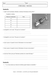 Alternateur - Exercices corrigés - Physique - Chimie : 11ème Harmos - PDF à imprimer