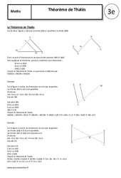 Théorème de Thalès - Cours - Géométrie : 11ème Harmos - PDF à imprimer