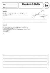 Théorème de Thalès - Exercices corrigés - Géométrie : 11ème Harmos - PDF à imprimer