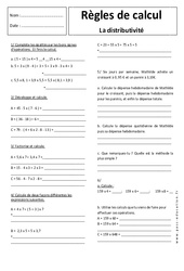 Distributivité - Règles de calcul - Exercices corrigés - Mathématiques : 9eme Harmos - PDF à imprimer