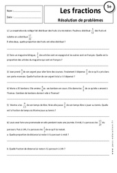 Résolution de problèmes - Opérations sur les fractions - Exercices corrigés : 9eme Harmos - PDF à imprimer